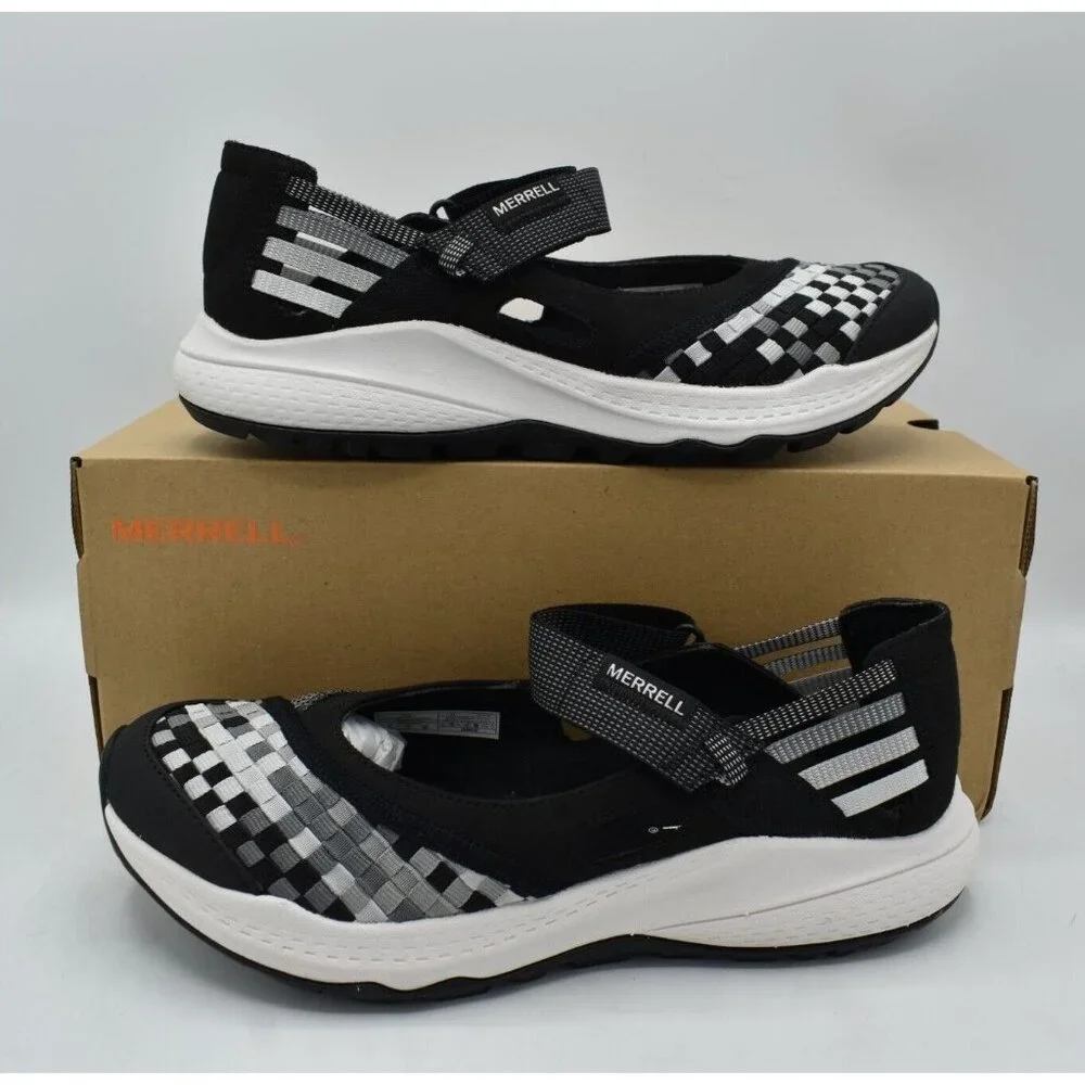 Merrell Womens Size 8 Bravada 2‎ Wrap Black White Sneaker Sandals Shoes